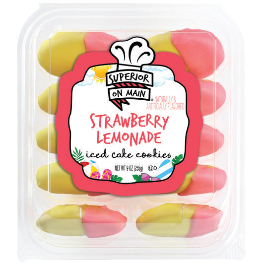Superior On Main Strawberry Lemonade Iced Cookie 9 Ounce Size - 12 Per Case.