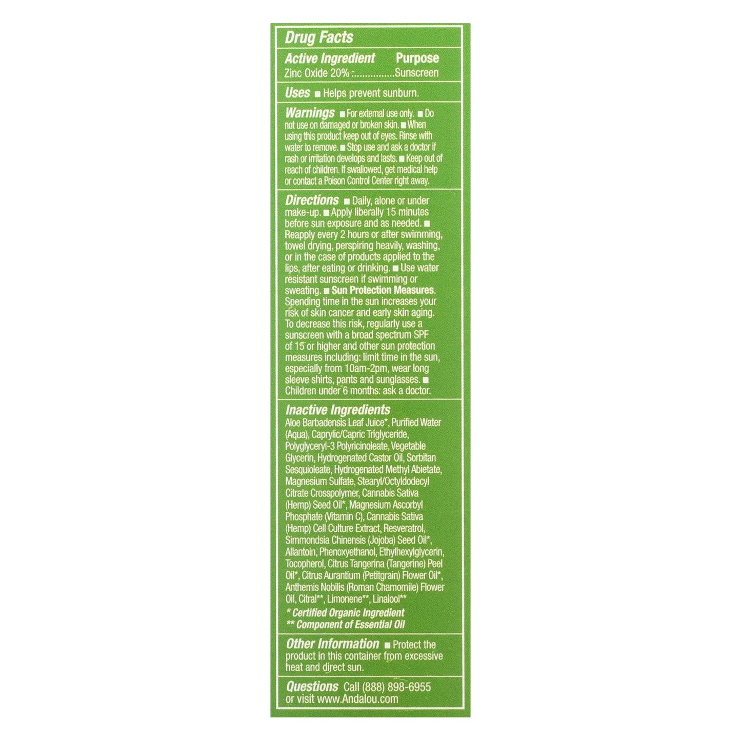 Andalou Naturals - CannaCell Sun Buddy SPF 30 - 2.7 fl Ounce.