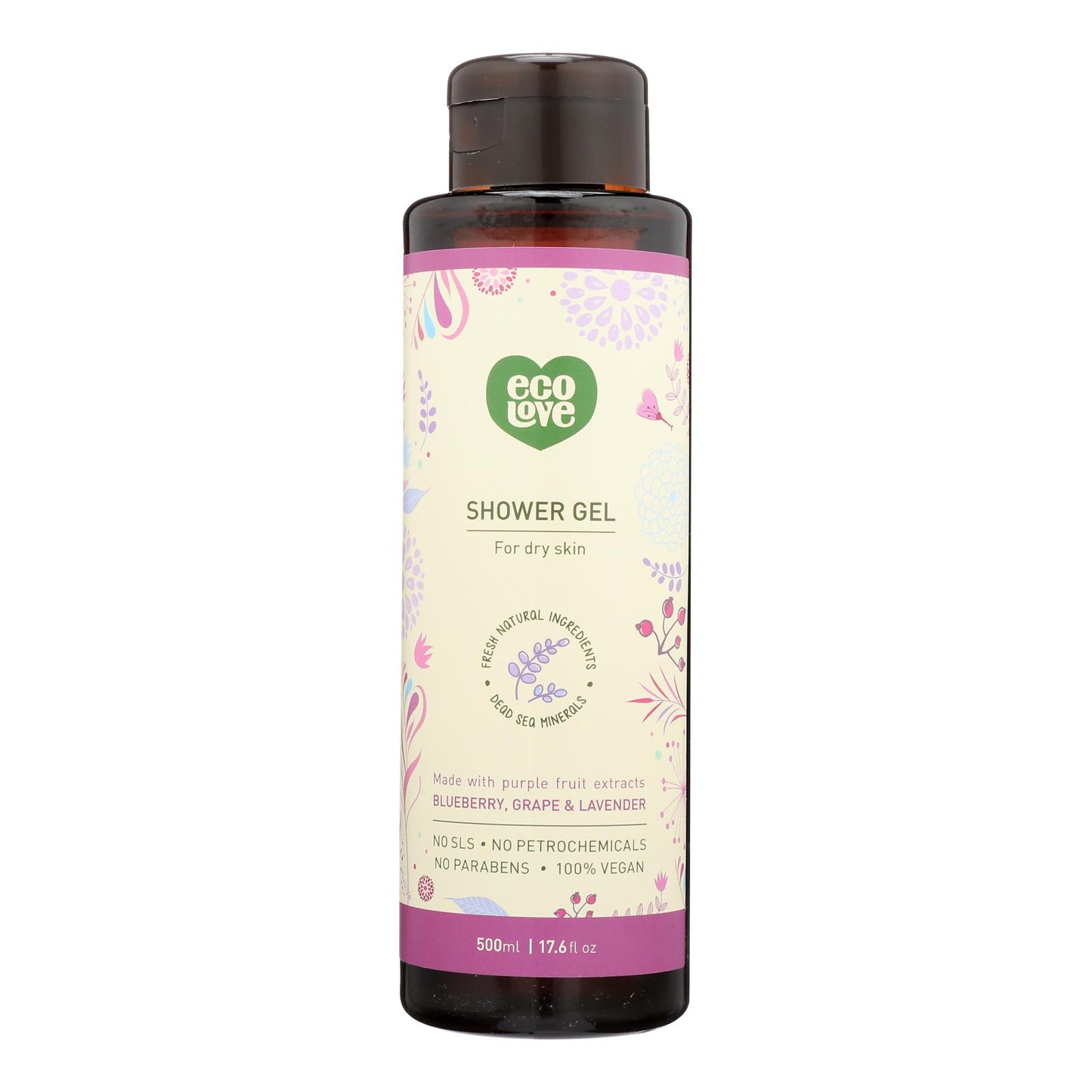 Ecolove - Shower Gel Purple Fruit - 1 Each - 17.6 Fluid Ounce