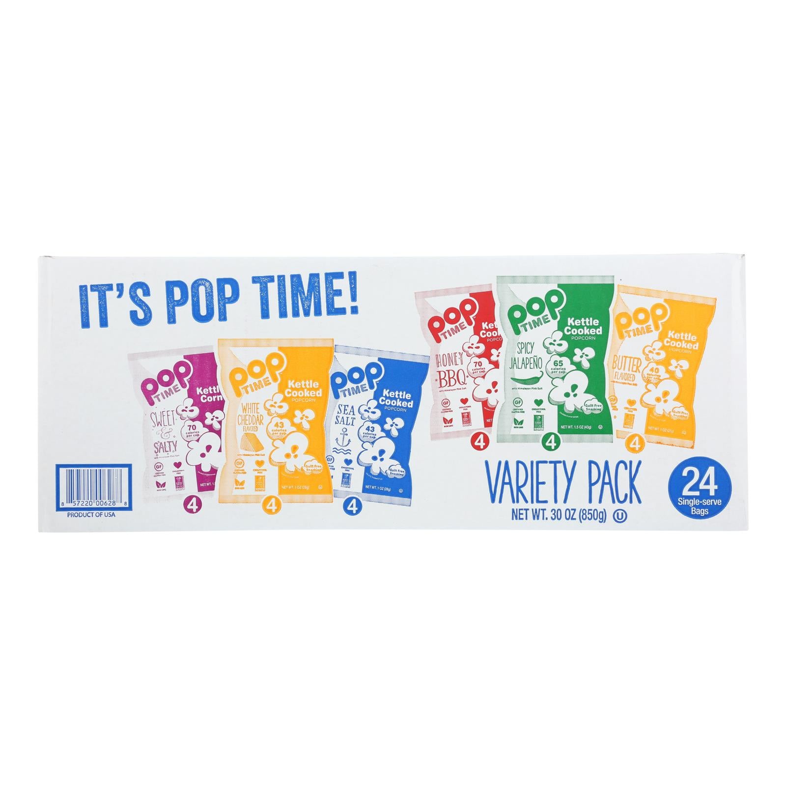 Pop Time - Popcorn Variety Pack 24 Ct - Case of 1 - 24 Count