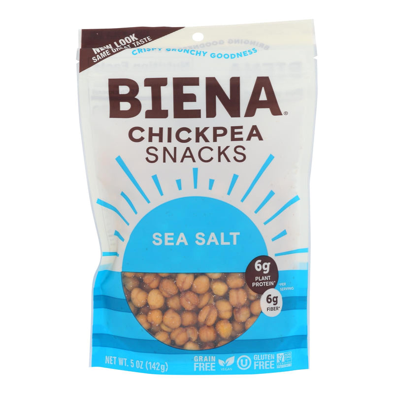 Biena Chickpea Snacks - Sea Salt - Case of 8 - 5 Ounce.