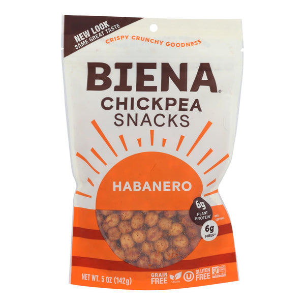 Biena Chickpea Snacks - Habanero - Case of 8 - 5 Ounce.