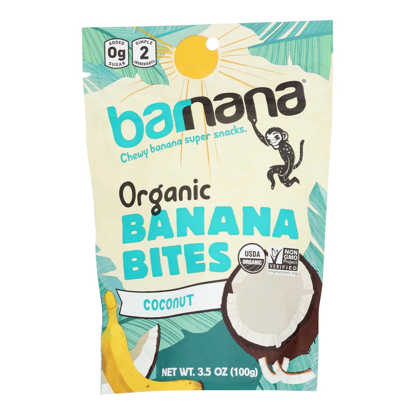 Barnana Chewy Banana Bites - Organic Coconut - Case of 12 - 3.5 Ounce.