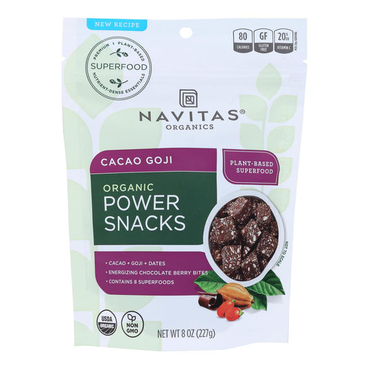 Navitas Naturals Snacks - Organic - Power - Cacao Goji - 8 Ounce - case of 12