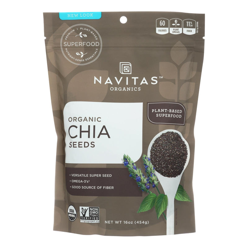 Navitas Naturals Chia Seeds - Organic - Raw - 16 Ounce - case of 6