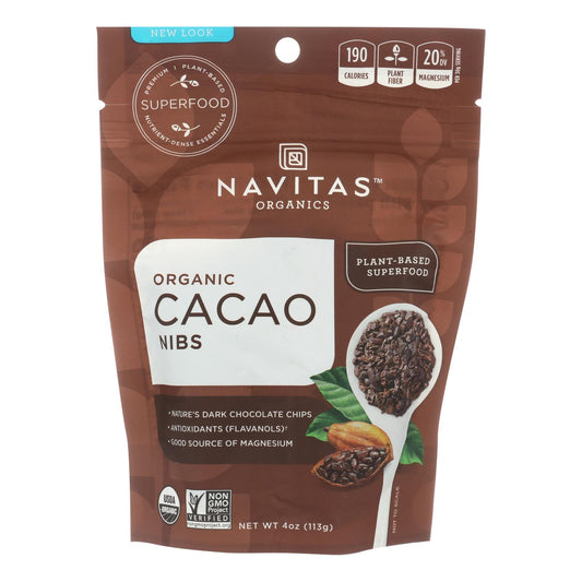 Navitas Naturals Cacao Nibs - Organic - Raw - 4 Ounce - case of 12