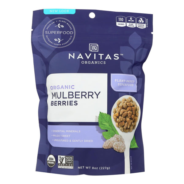 Navitas Naturals Mulberry Berries - Organic - Sun-Dried - 8 Ounce - case of 12