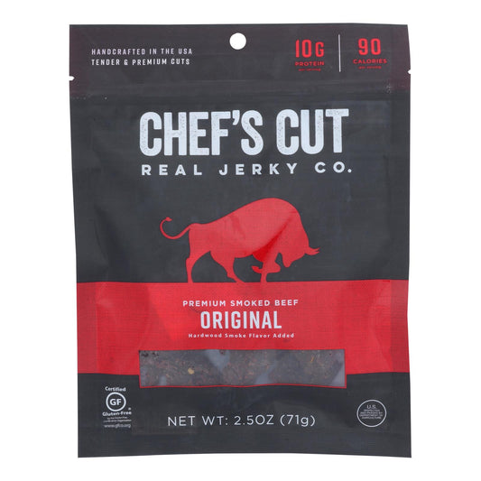 Chef's Cut Real Steak Jerky - Original Recipe - Case of 8 - 2.5 Ounce.