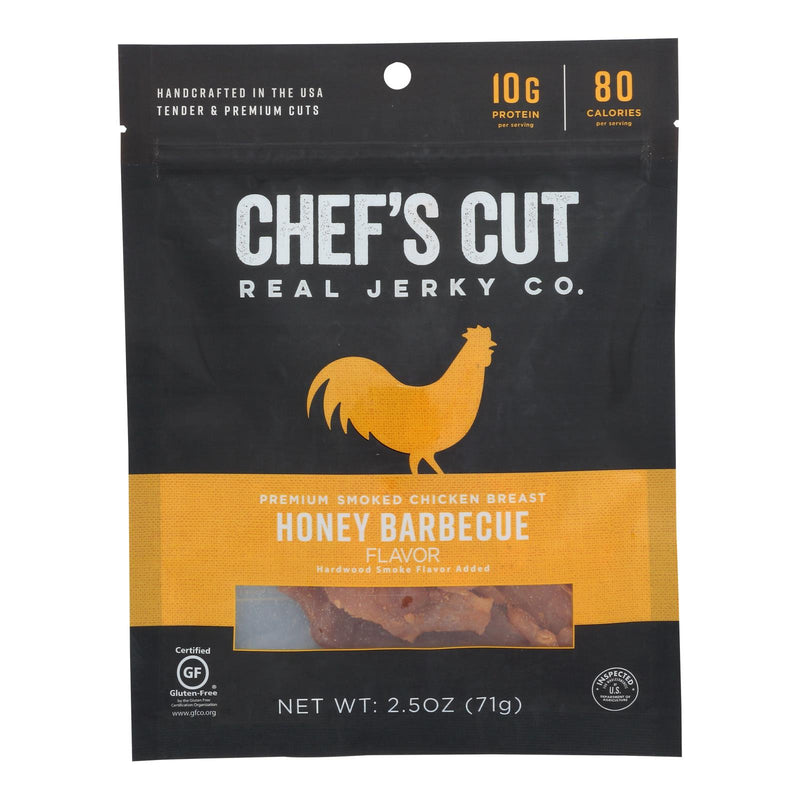 Chef's Cut Jerky - Real Chicken Jerky Honey Barbecue - Case of 8 - 2.5 Ounce.