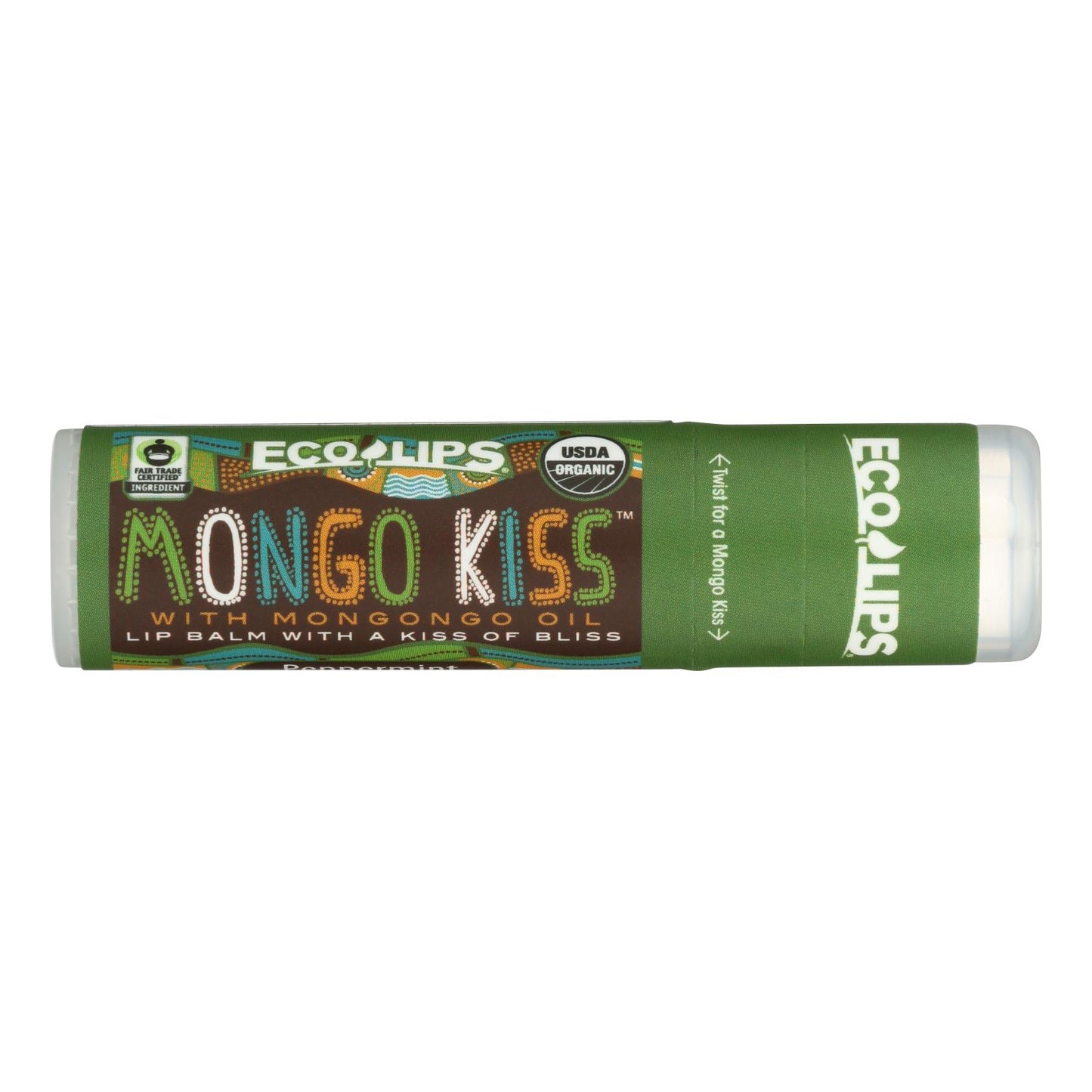 Mongo Kiss Display Center - Lip Balm - Organic - Eco Lips - Peppermint - .25 Ounce - case of 15