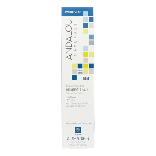 Andalou Naturals Clarifying Oil Control Beauty Balm Un-Tinted with SPF30 - 2 fl Ounce