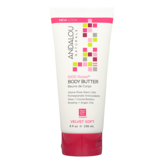 Andalou Naturals Body Butter - 1000 Roses - 8 Ounce