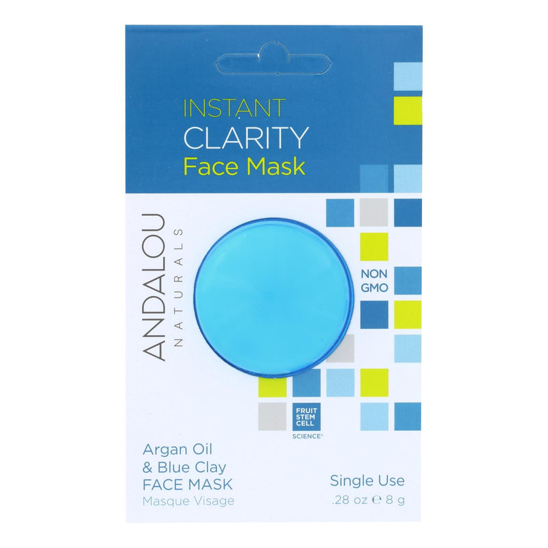 andalou Naturals Instant Clarity Face Mask - Argan Oil & Blue Clay - Case of 6 - 0.28 Ounce