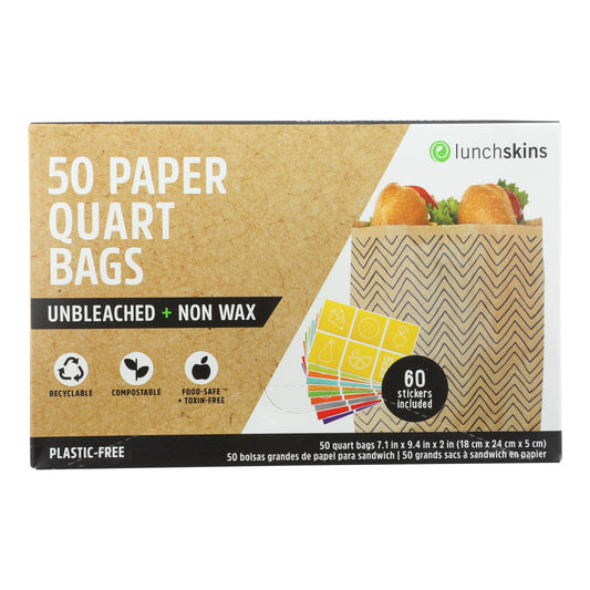 Lunchskins - Paper Bag Quart Cheveron - Case of 12 - 50 Count