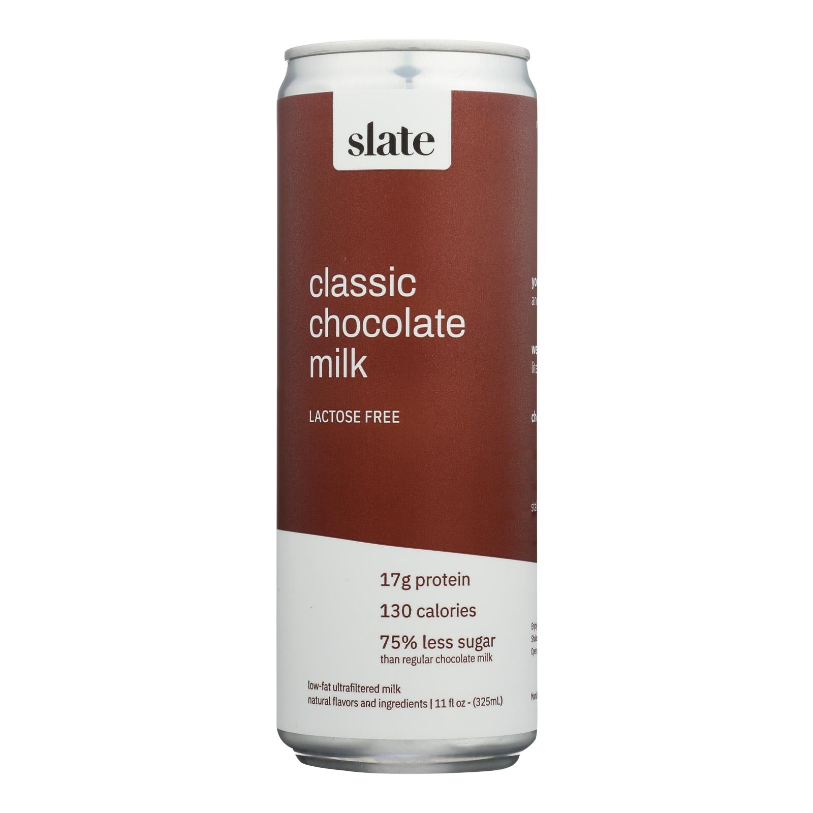 Slate Milk - Milk Aseptic Lf Chocolate - Case of 12 - 11 Fluid Ounce