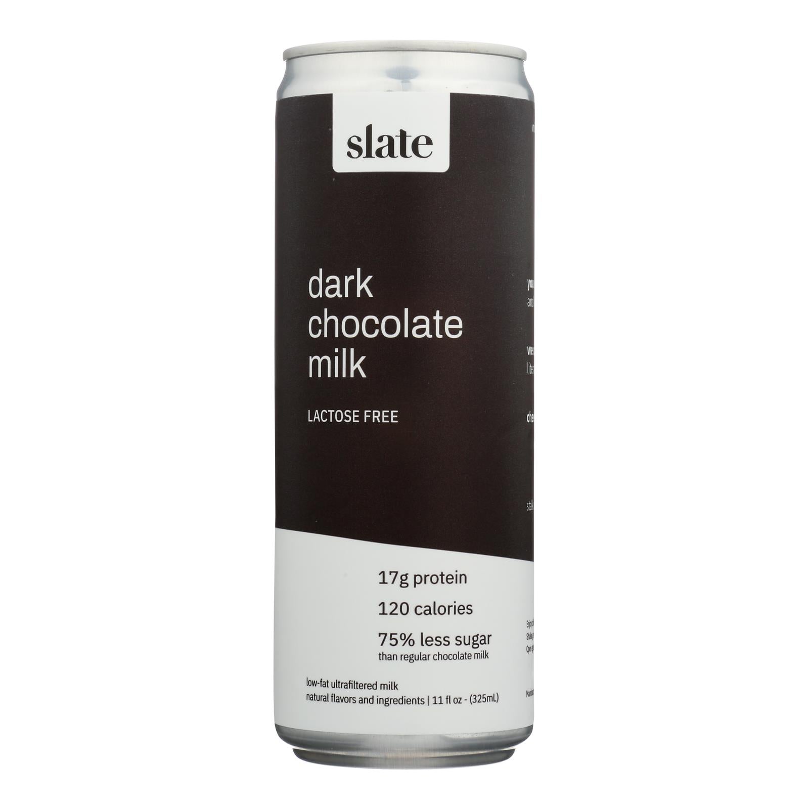 Slate Milk - Milk Aseptic Lf Dark Chocolate - Case of 12 - 11 Fluid Ounce