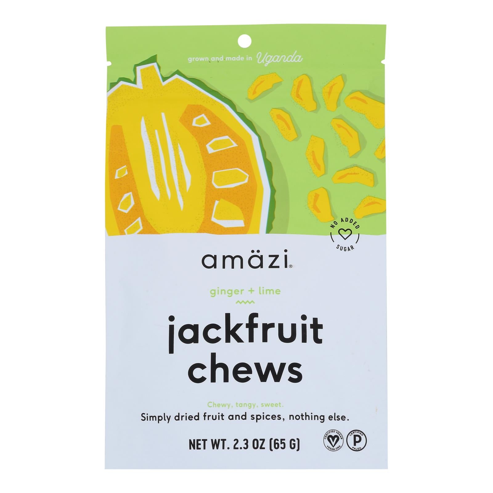 Amazi Foods - Jackfruit Chws Ginger Lime - Case of 6-2.3 Ounce