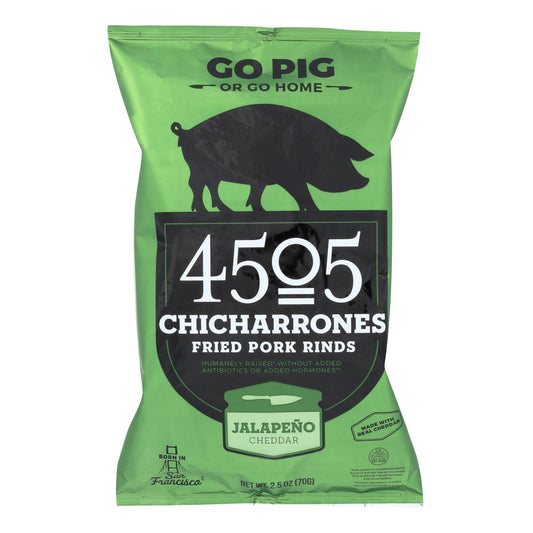 4505 - Pork Rinds - Chicharones - Jalapeno Cheddar - Case of 12 - 2.5 Ounce