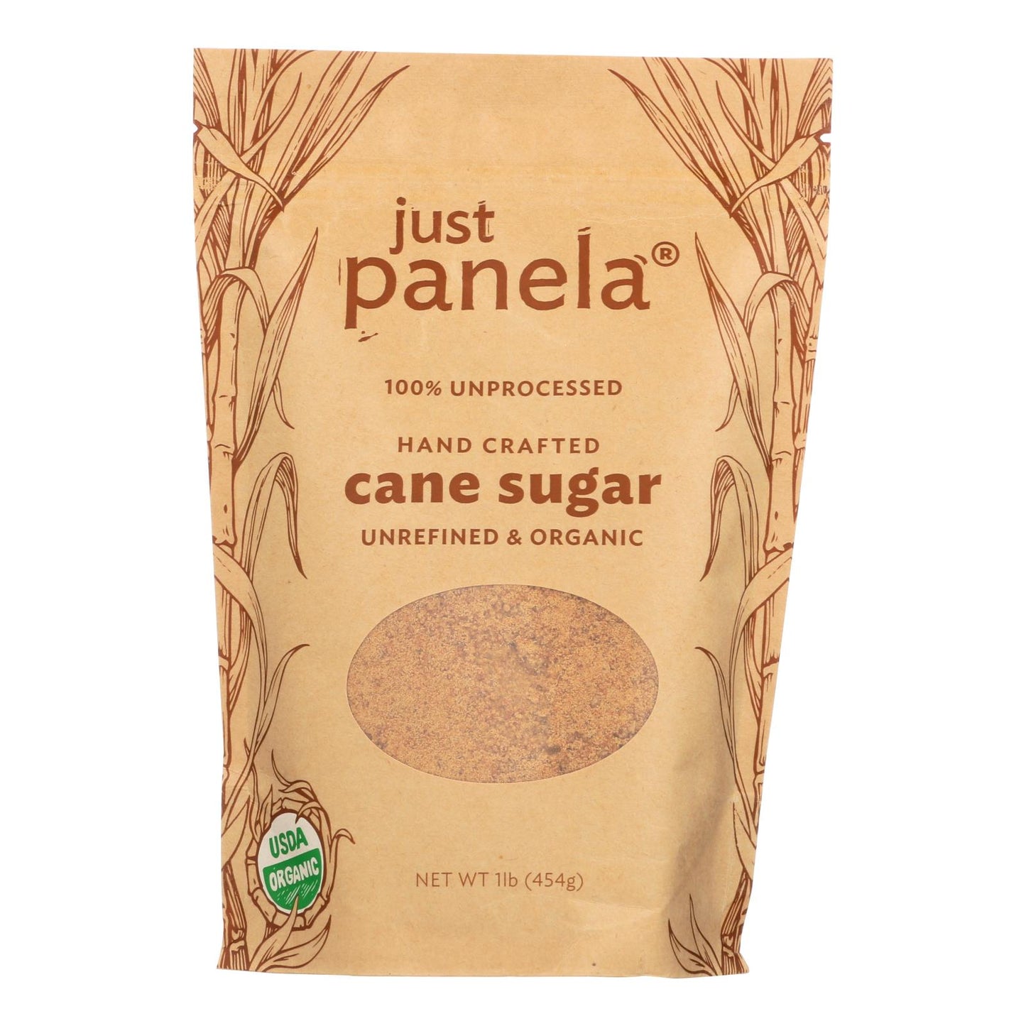 Just Panela Handcrafted Unrefined & Organic Cane Sugar  - Case of 8 - 16 Ounce