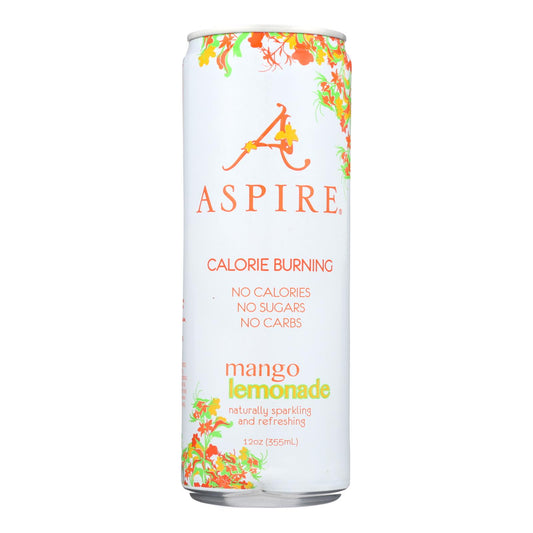 Aspire Healthy Energy - Sparkling Mango Lemonade - Case of 12 - 12 Ounce