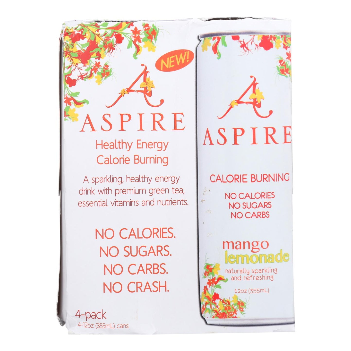 Aspire Mango Lemonade Sparkling Beverage  - Case of 6 - 4/12 Ounce