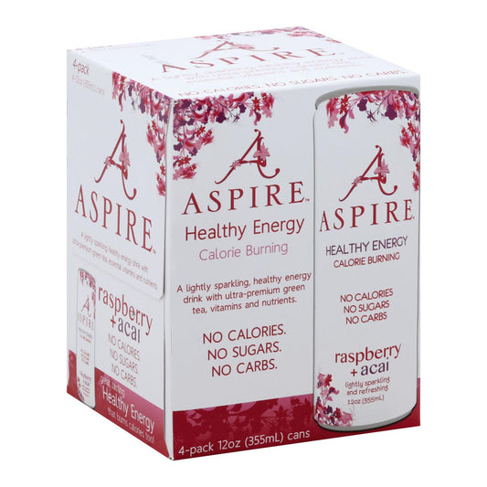 Aspire Healthy Energy - Sparkling Raspberry Acai - Case of 6 - 4/12 Ounce