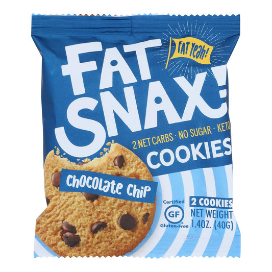 Fat Snax - Cookie Chocolate Chip 2ct - Case of 20-1.4 Ounce