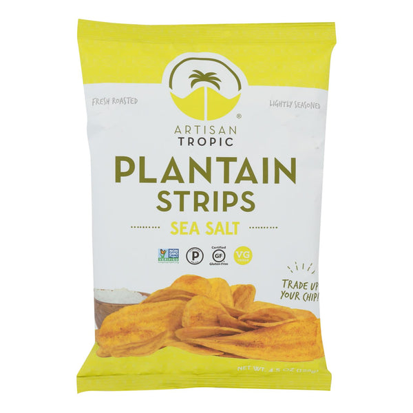 Artisan Tropic Plantain Strips - With Sea Salt - Case of 12 - 4.5 Ounce.