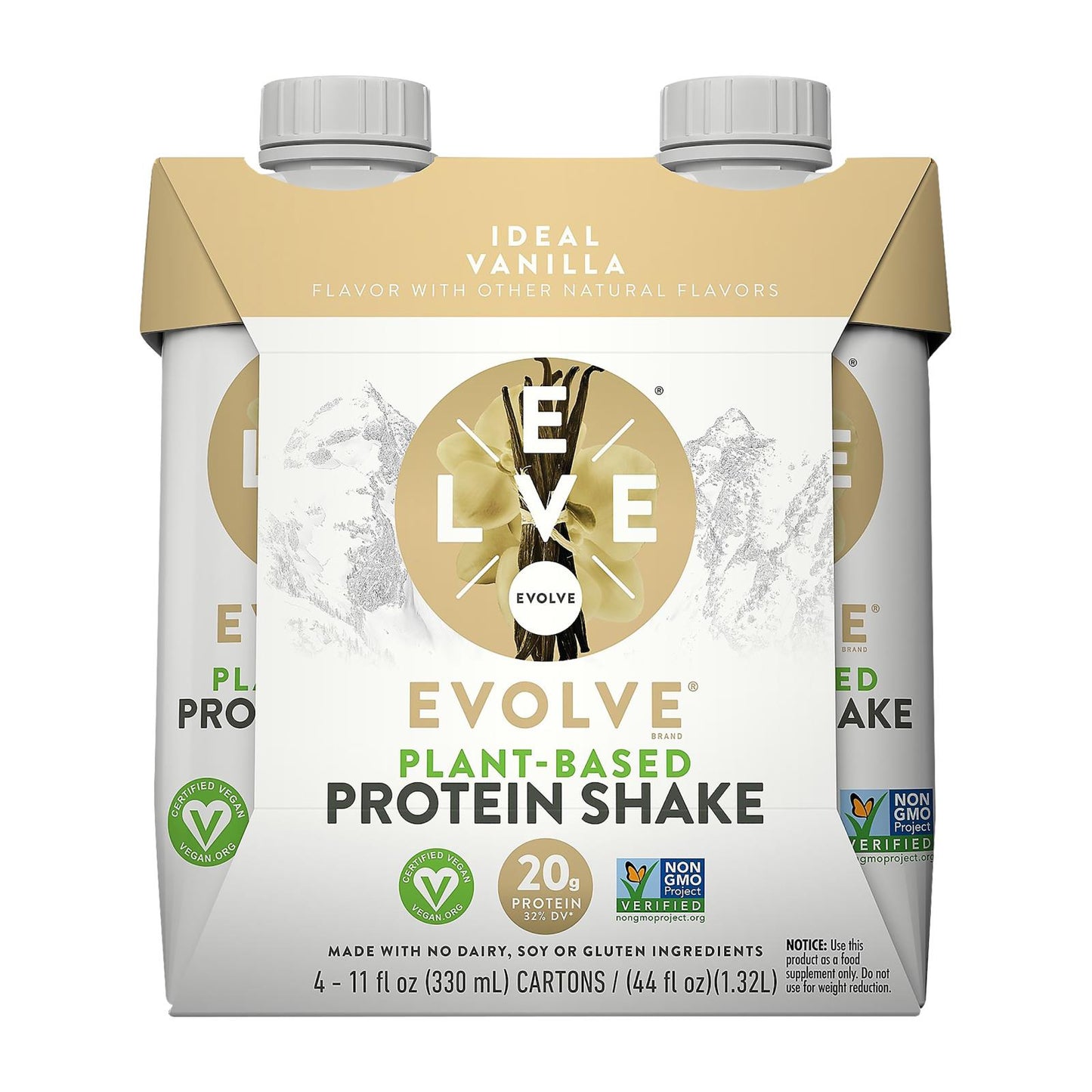 Evolve Ideal Vanilla Protein Shakes  - Case of 3 - 4/11 Ounce