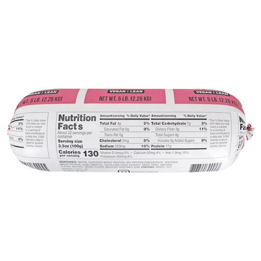 Hungry Planet Vegan Ground Pork Chub, 5 Pounds - 4 per case