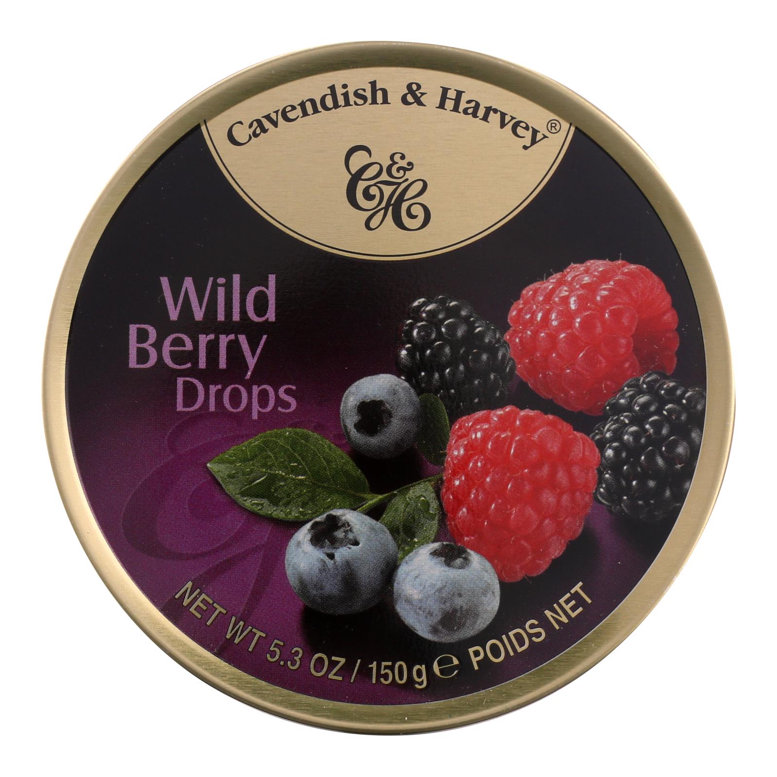 Cavendish and Harvey Fruit Drops Tin - Wild Berry - 5.3 Ounce - Case of 12