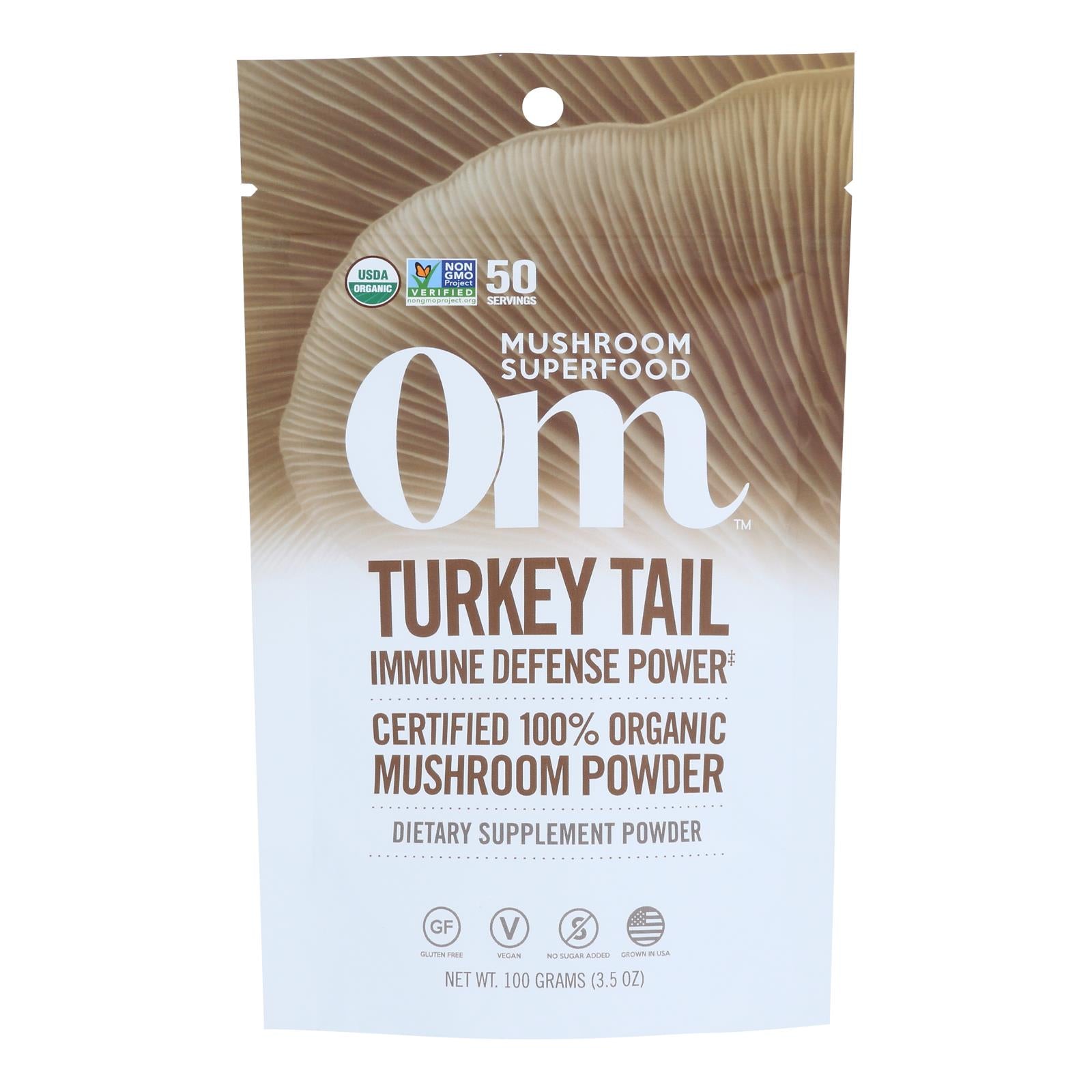 Om - Trkey Tail Organic Powder 100grm - 1 Each - 3.5 Ounce