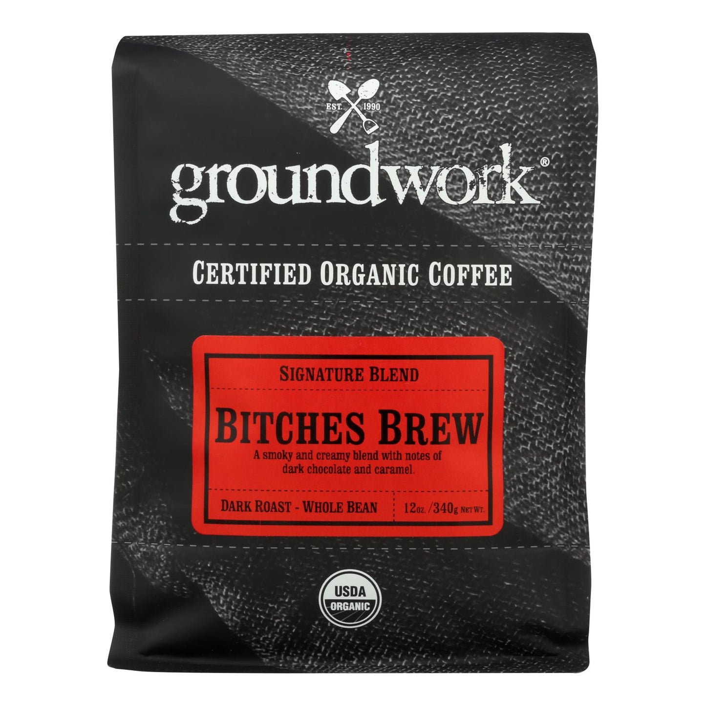 Groundwork - Coffee Organic Btch Brw Dk Roasted - Case of 6-12 Ounce