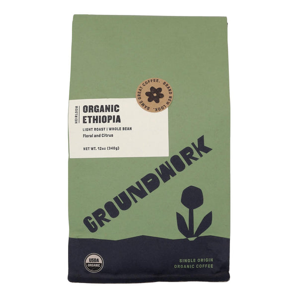 Groundwork - Coffee Organic Ethiopian Hrlm - Case of 6-12 Ounce