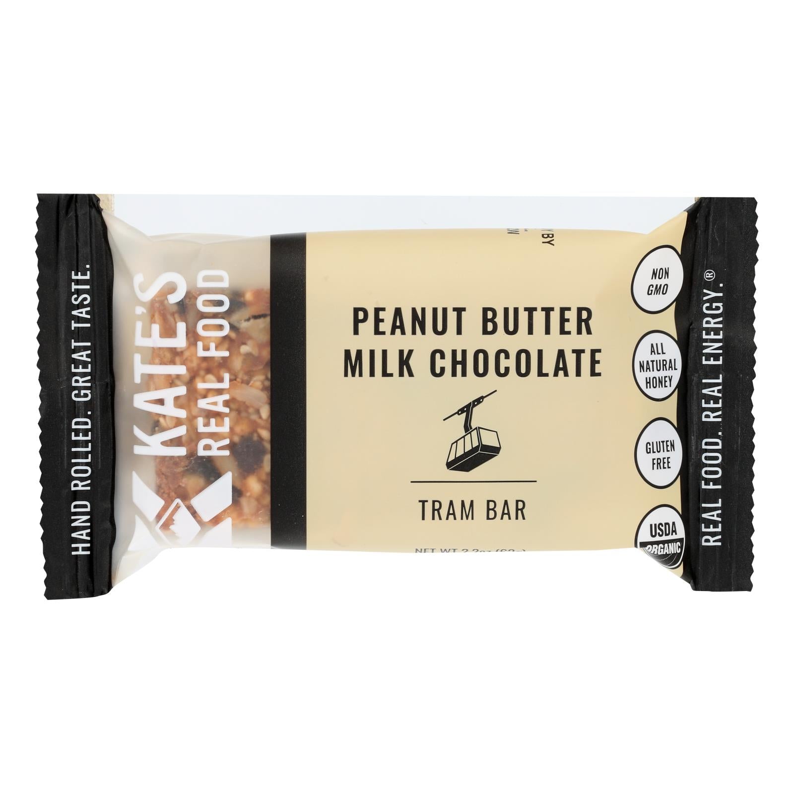 Kate's Real Food - Bar Tram Peanut Butter Milk Cho - Case of 12 - 2.2 Ounce