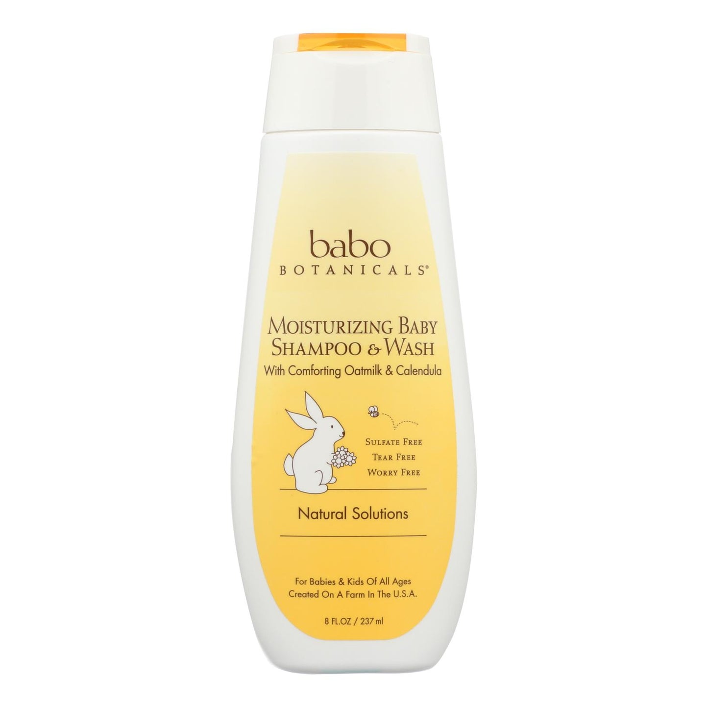 Babo Botanicals - Moisturizing Baby Shampoo and Wash - Oatmilk Calendula - 8 fl Ounce