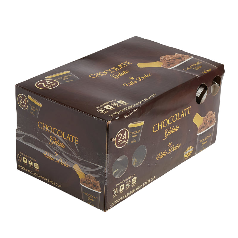 Villa Dolce Dark Chocolate Gelato Portion 3.6 Ounce Size - 24 Per Case.