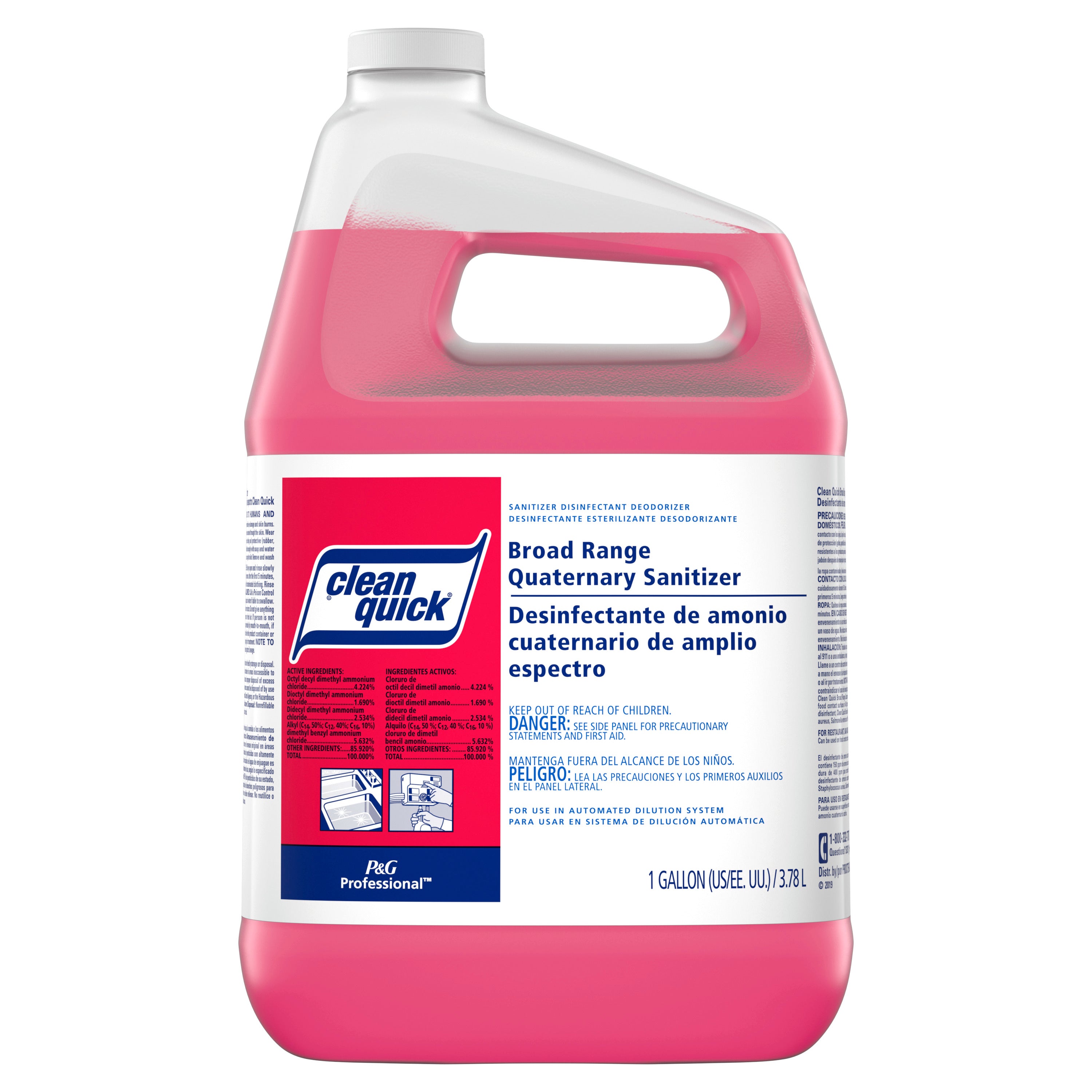 Clean Quick Broad Range Quat Sanitizer Concentrate Closed Loop Gal 1 Gallon - 3 Per Case.