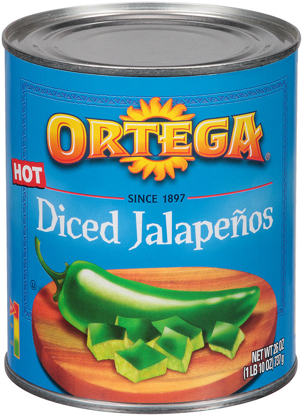 Diced Jalapenos 26 Ounce Size - 12 Per Case.