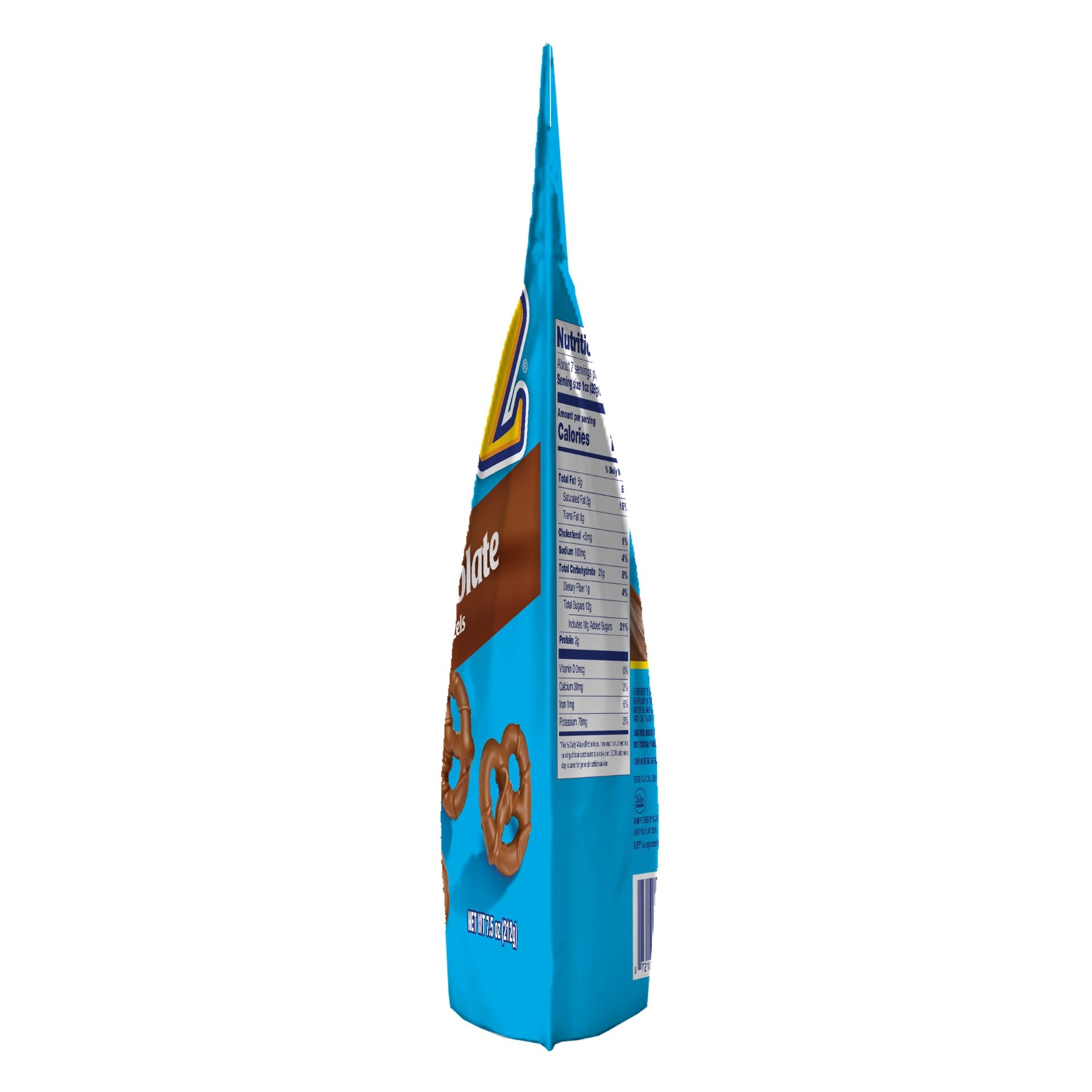 Flipz Milk Chocolate Pretzel Stand Uppouch 7.5 Ounce Size - 8 Per Case.