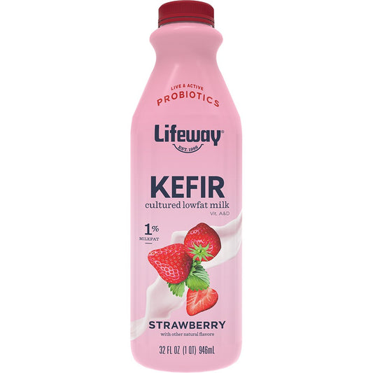 Strawberry Low Fat Kefir 32 Ounce Size - 6 Per Case.