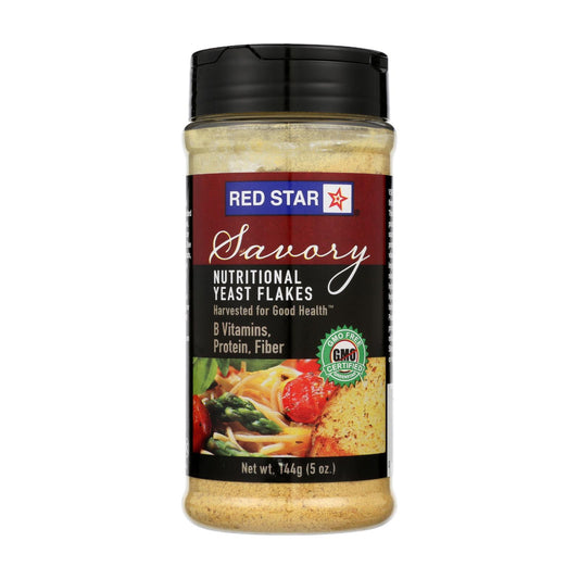 Red Star Nutritional Yeast Vegetarian Support Formula - Yeast Flakes - Mini - Case of 6 - 5 Ounce.