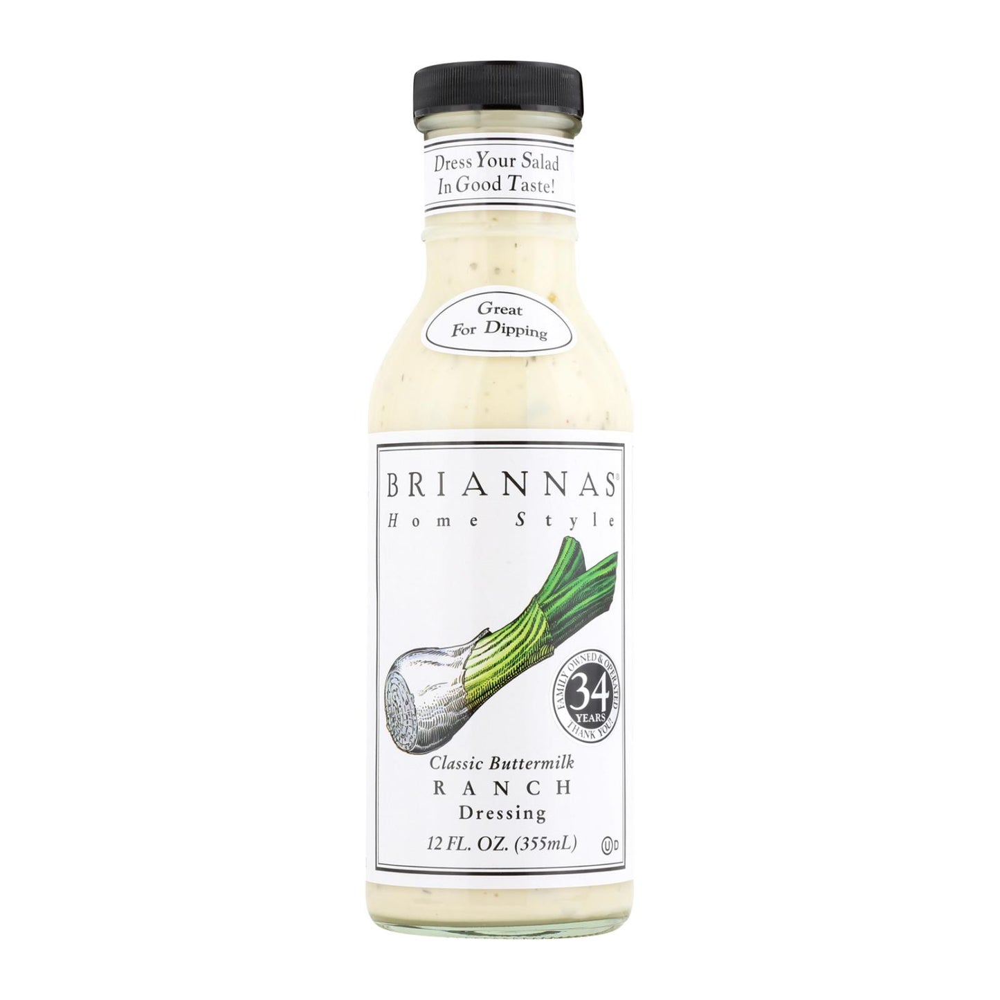 Brianna's - Salad Dressing - Classic Buttermilk Ranch - Case of 6 - 12 Fl Ounce.