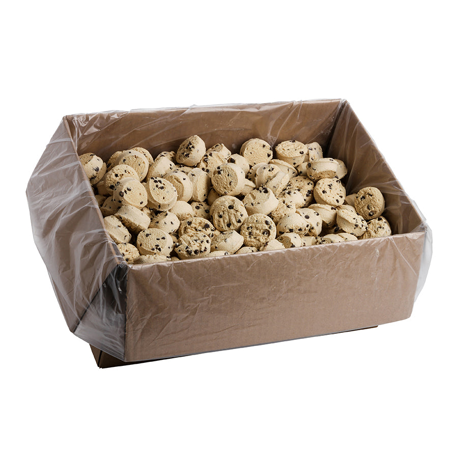 Frozen Cookie Dough Chocolate Chip Bulk Bag 1 Ounce Size - 320 Per Case.