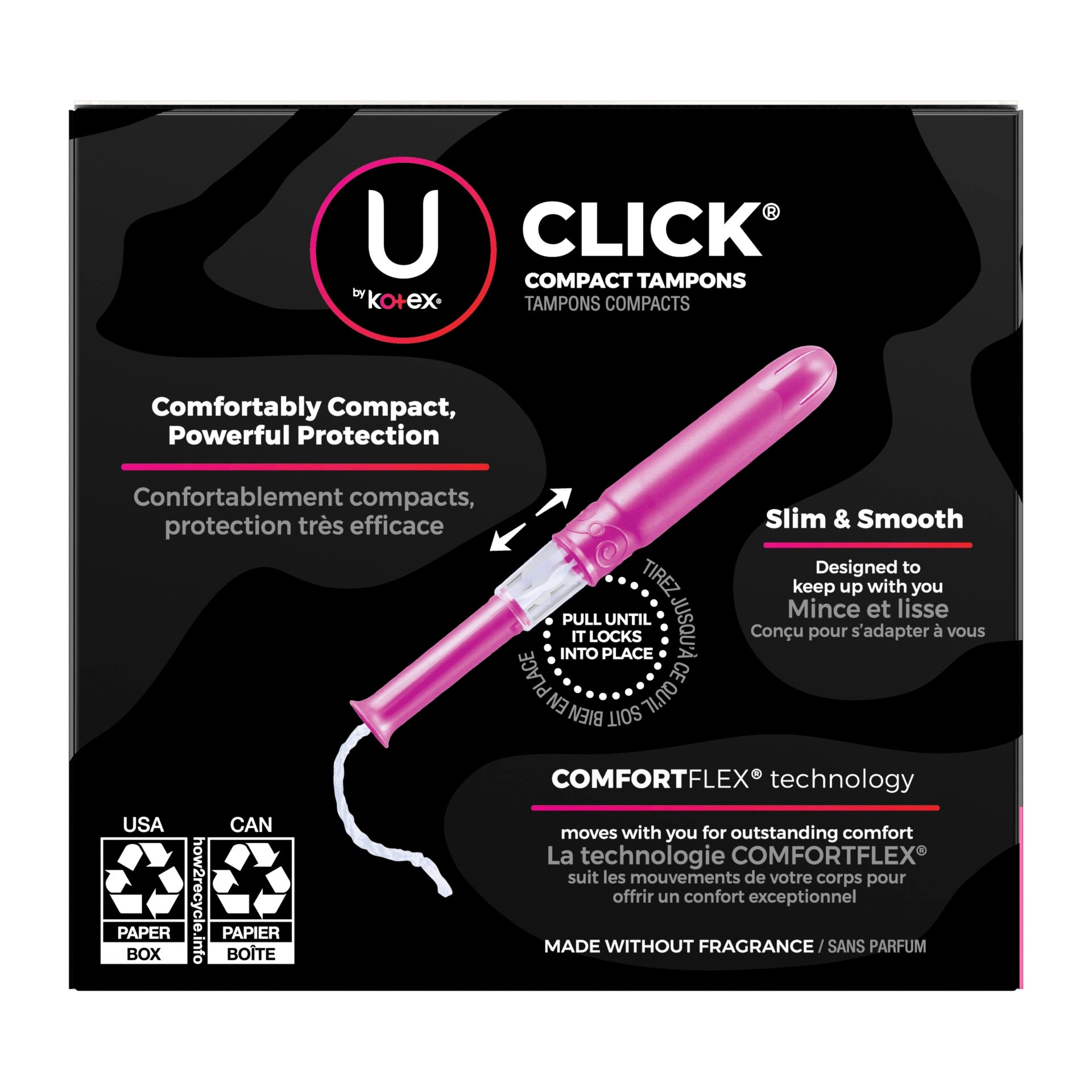U By Kotex Suprprem Suprabs Tampon Click Compact 16 Count Packs - 8 Per Case.