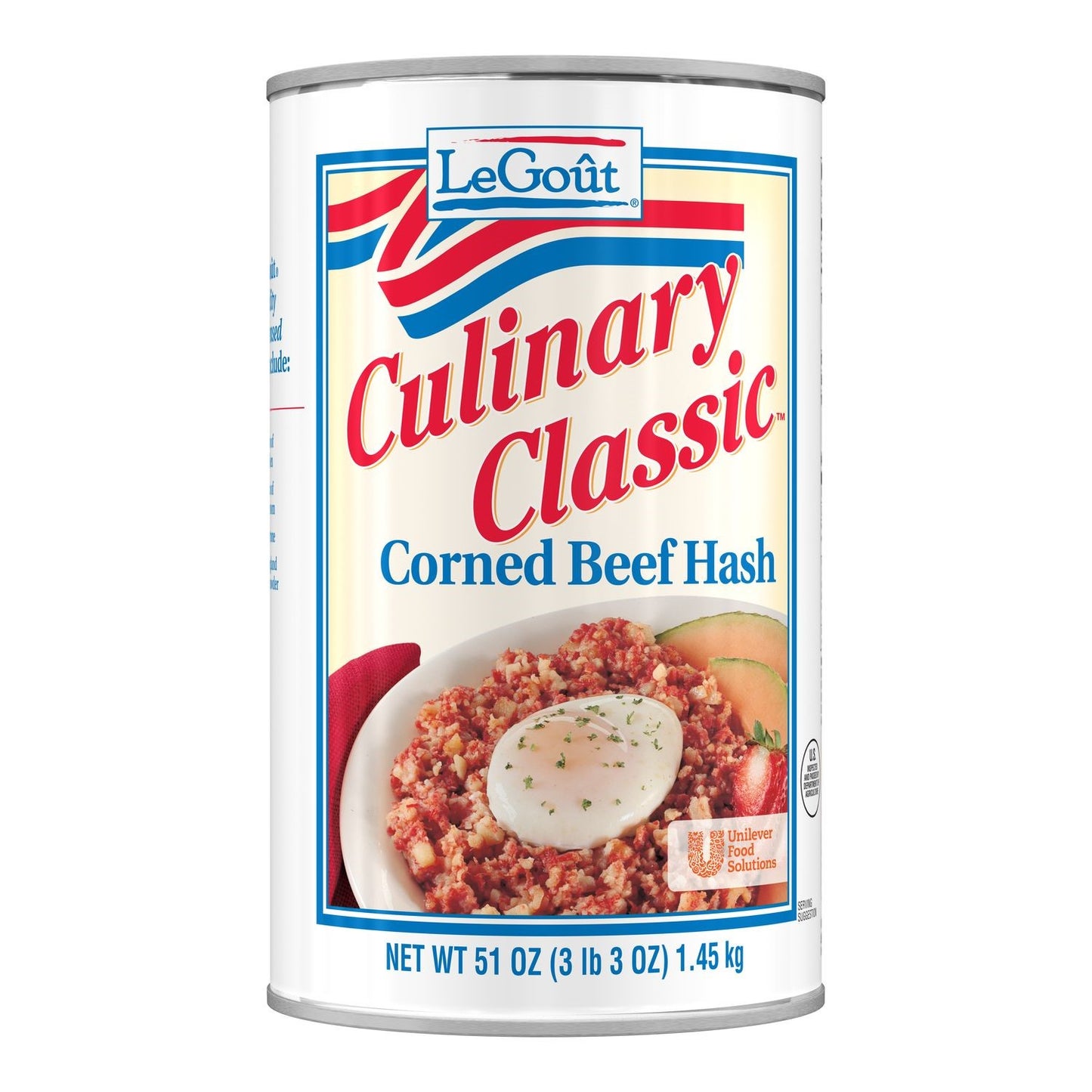 Legout Meals Corned Beef Hash 51 Ounce Size - 12 Per Case.