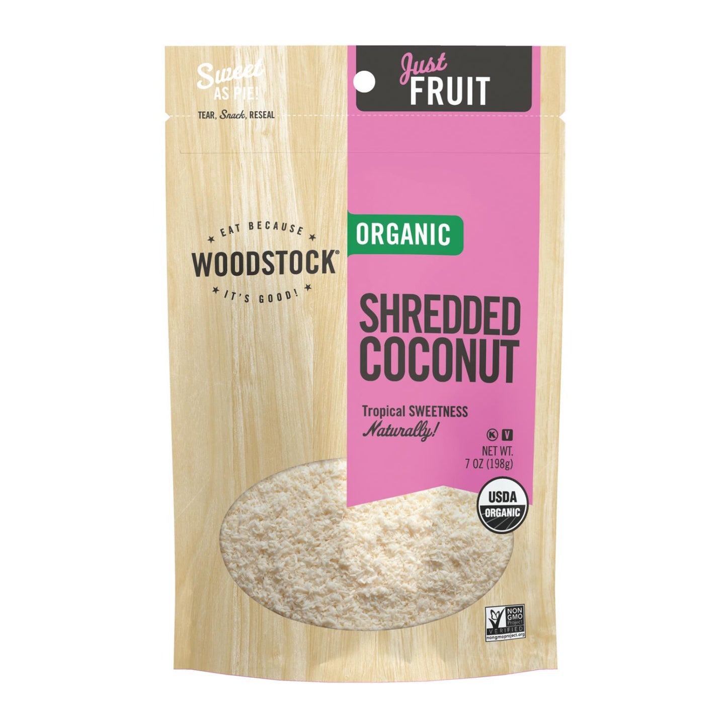 Woodstock Organic Shredded Coconut - Case of 8 - 7 Ounce