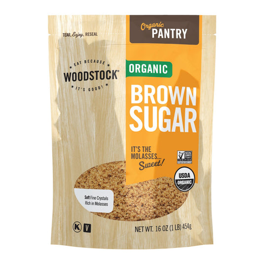 Woodstock Organic Brown Sugar - Case of 12 - 16 Ounce