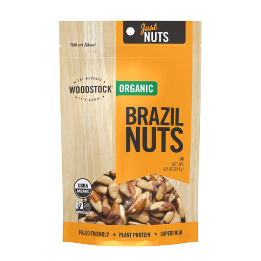 Woodstock Organic Brazil Nuts - Case of 8 - 8.5 Ounce