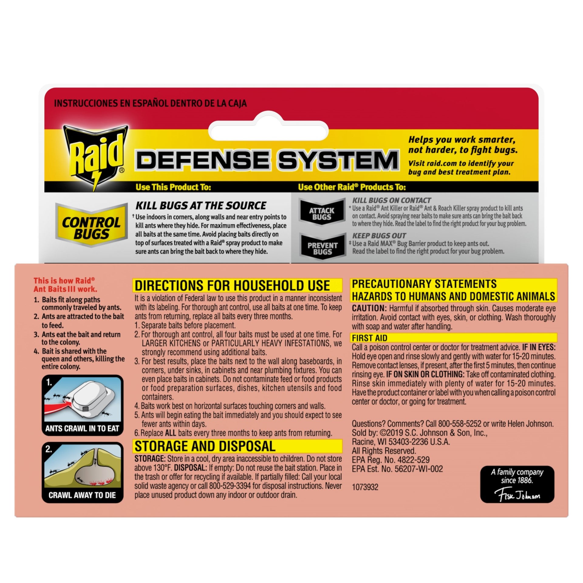 Raid Ant Bait Red Box 0.12 Ounce Size - 12 Per Case.